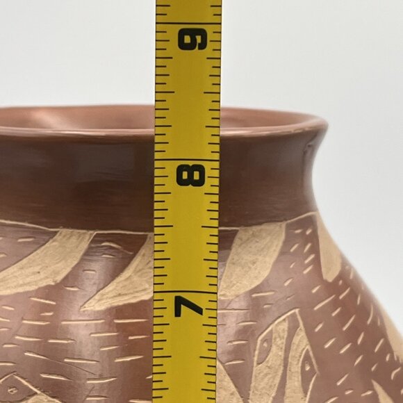 Mata Ortiz Mexican Large Vase Red Pottery Artist Signed Marisela Torres Lizards - Picture 6 of 8